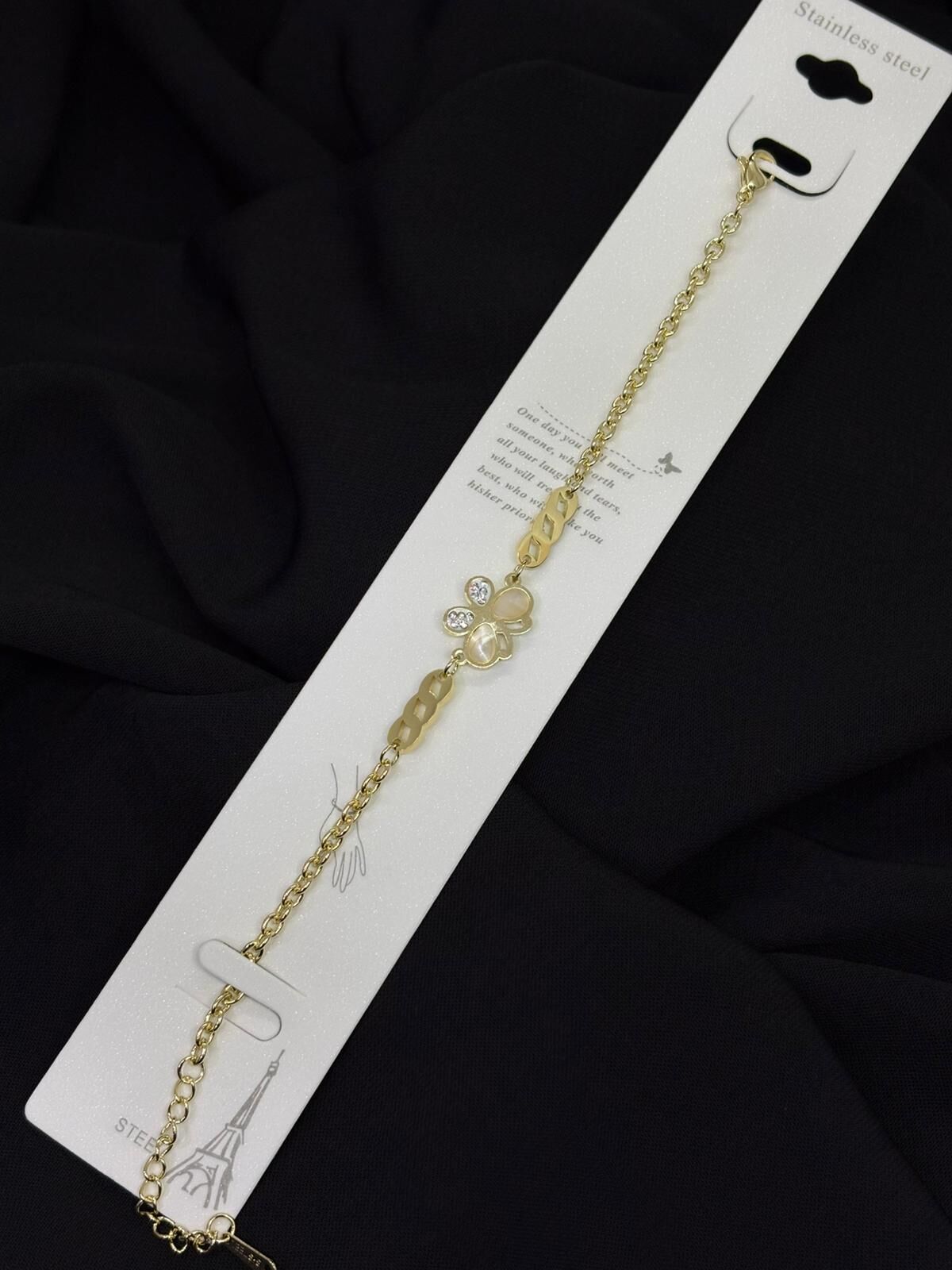 316L Çelik Gold Renk Kelebek Bileklik