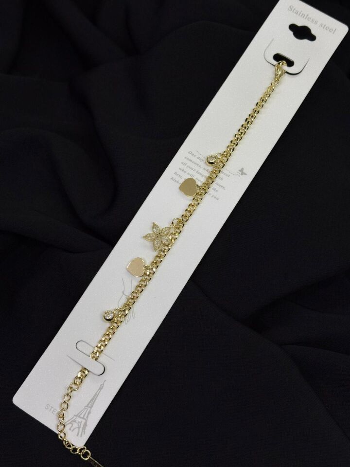 316L Çelik Gold Renk Papatya Bileklik