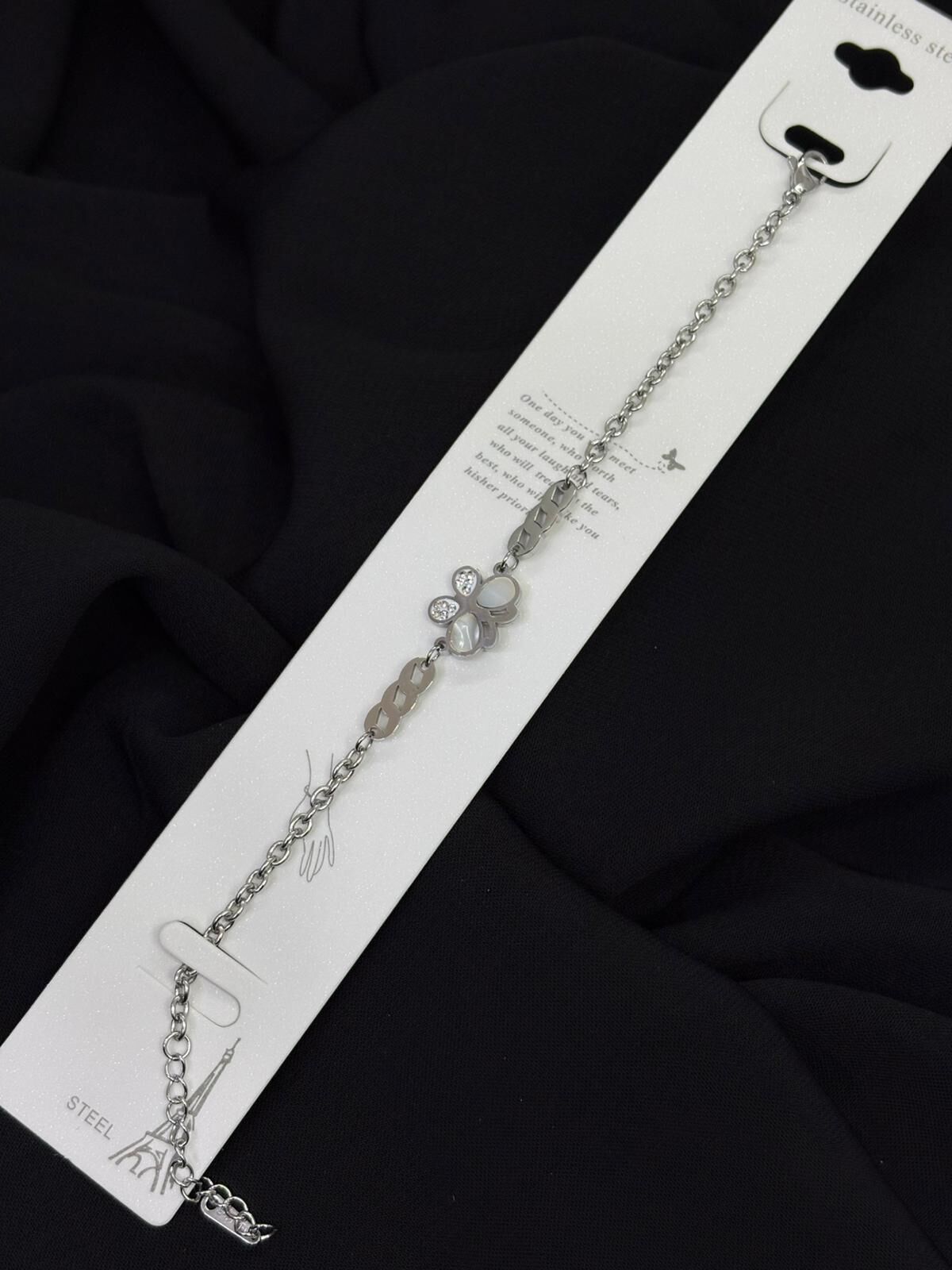 316L Çelik Gümüş Renk Kelebek Bileklik