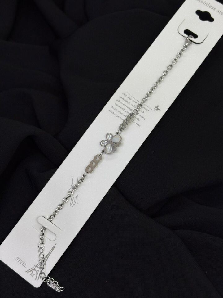 316L Çelik Gümüş Renk Kelebek Bileklik