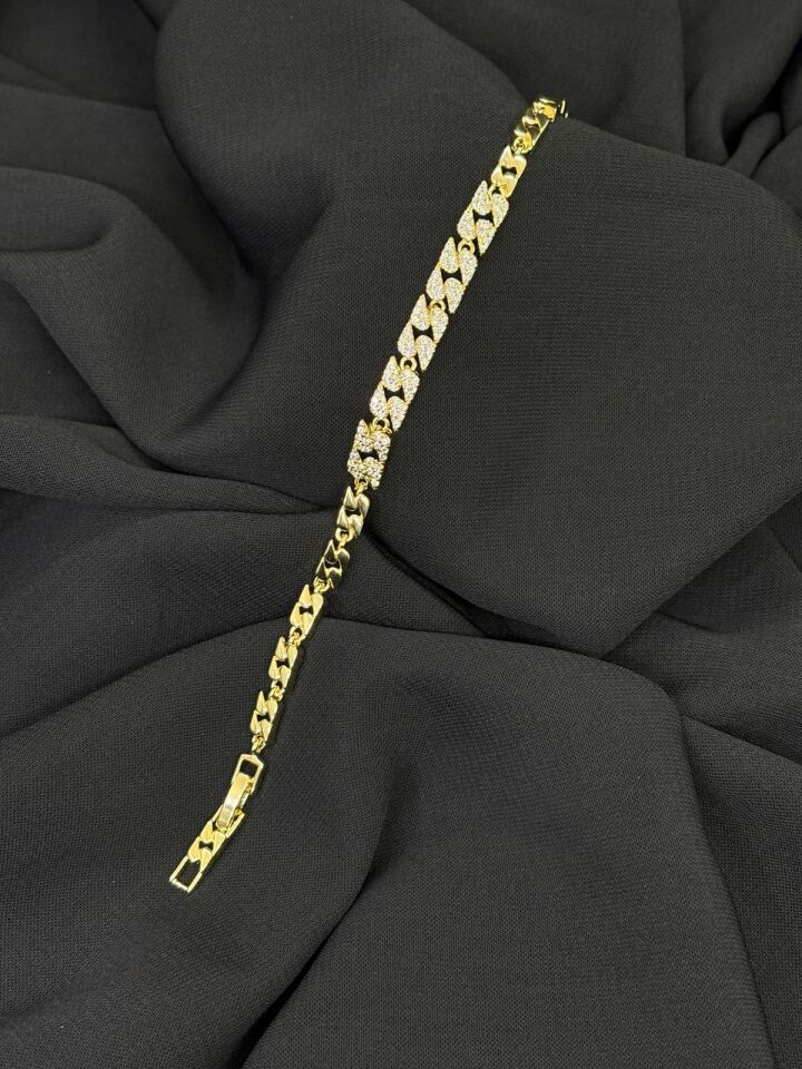 14K Gold Renk Kaplama CM Zirkon Bileklik