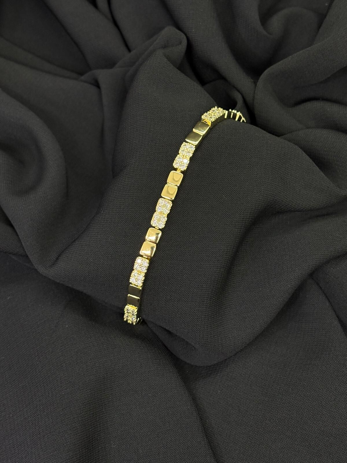 14K Gold Renk Kaplama CM Ezme Zirkon Bileklik