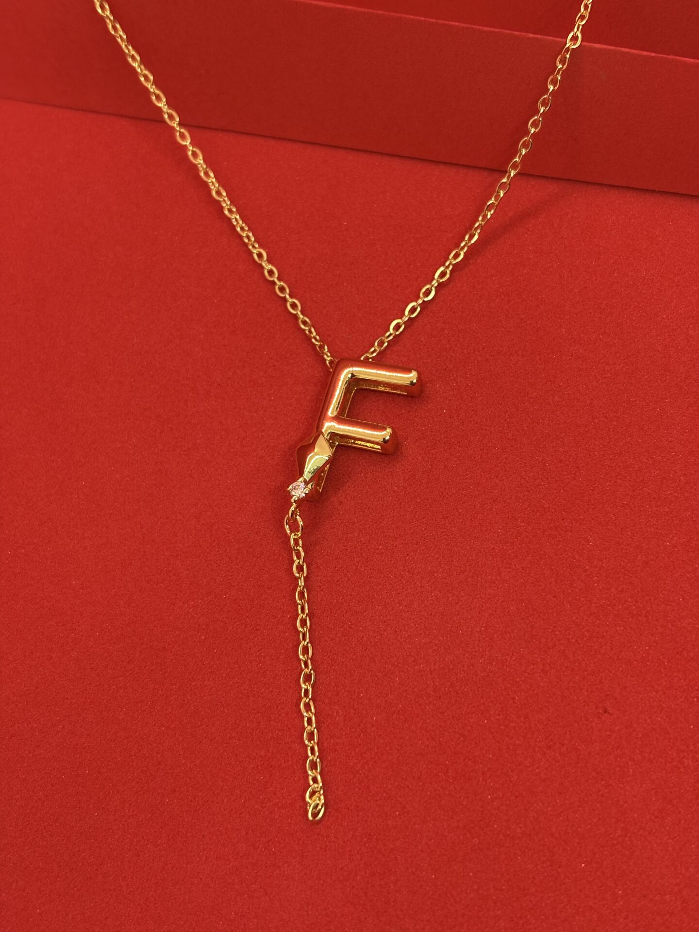 316L Çelik Gold Renk Alya Harf Kolye F