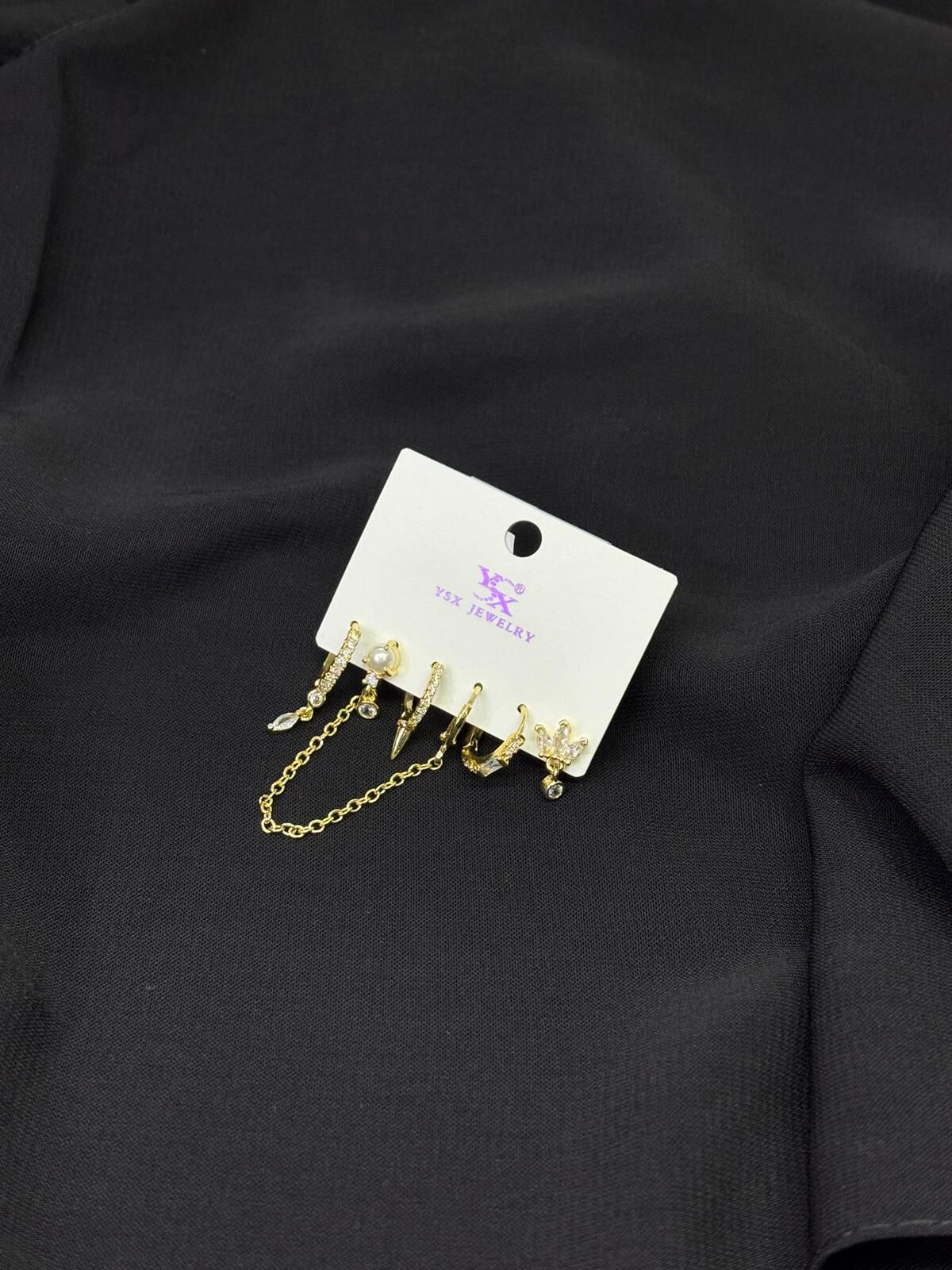 Ysx Jevelry Çelik Gold Renk 6lı Set Küpe