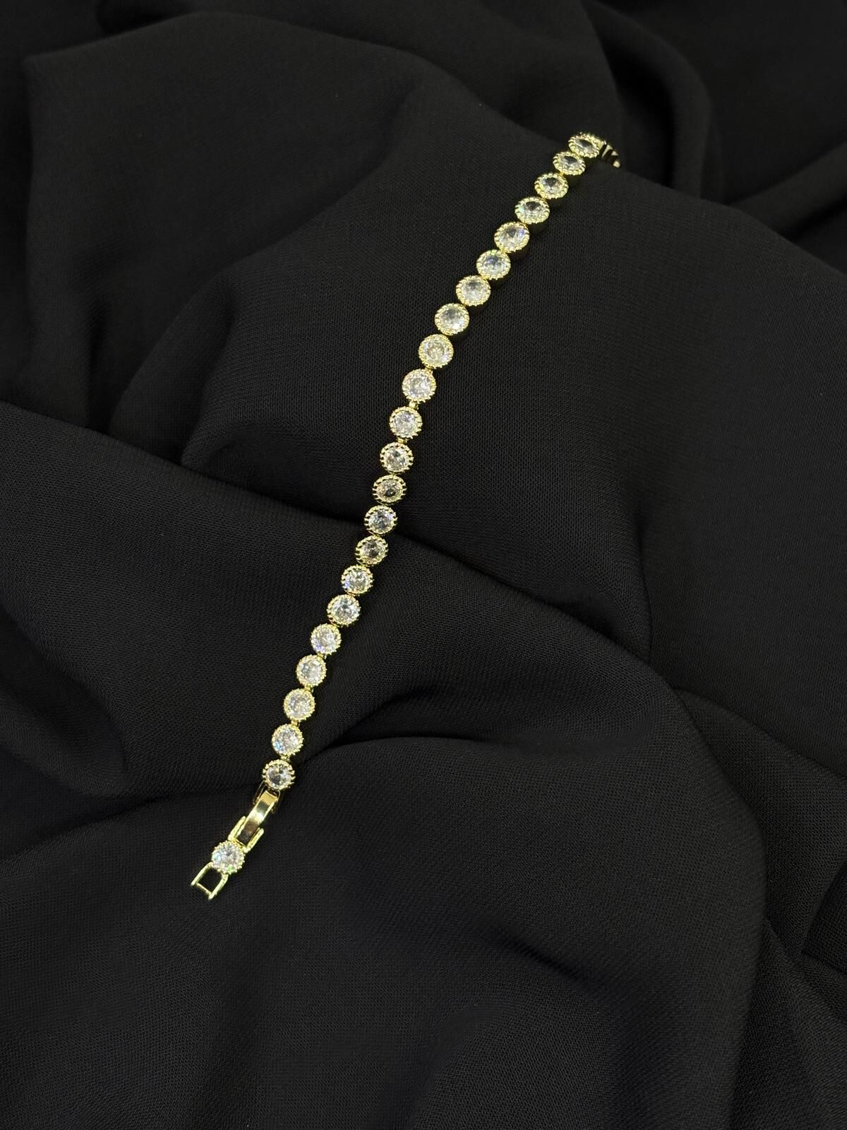 14K Gold Renk Kaplama CM Taşlı Bileklik