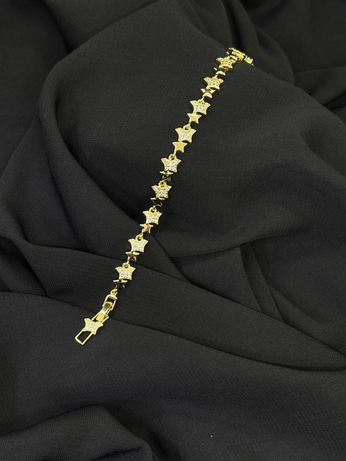 14K Gold Renk Kaplama CM Zirkon Yıldız Bileklik