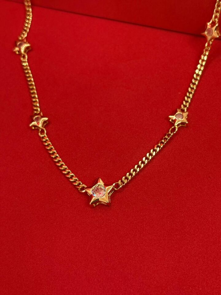 14K Gold Renk Kaplama Xuping Taşlı Yıldız Kolye