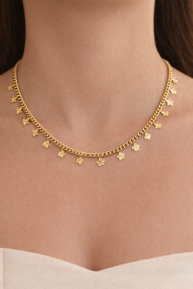 14K Gold Renk Kaplama Xuping Papatya Yolu Kolye