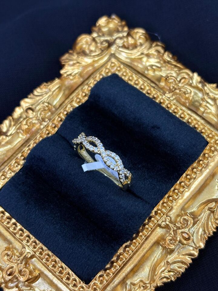 14K Gold Renk Kaplama Xuping Zirkon Sonsuz Yüzük