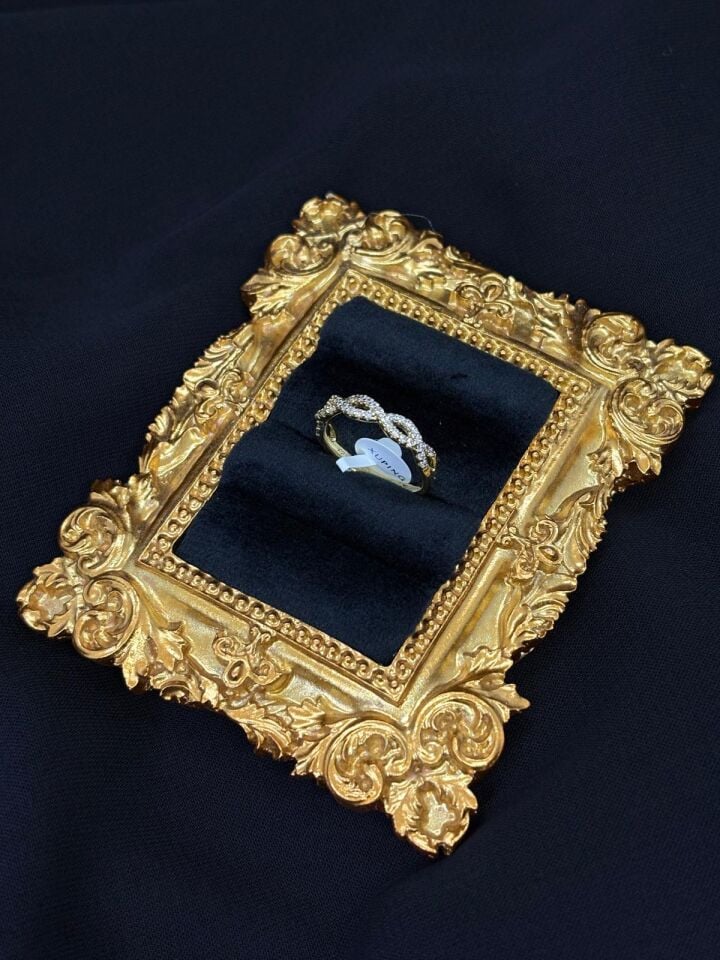 14K Gold Renk Kaplama Xuping Zirkon Sonsuz Yüzük