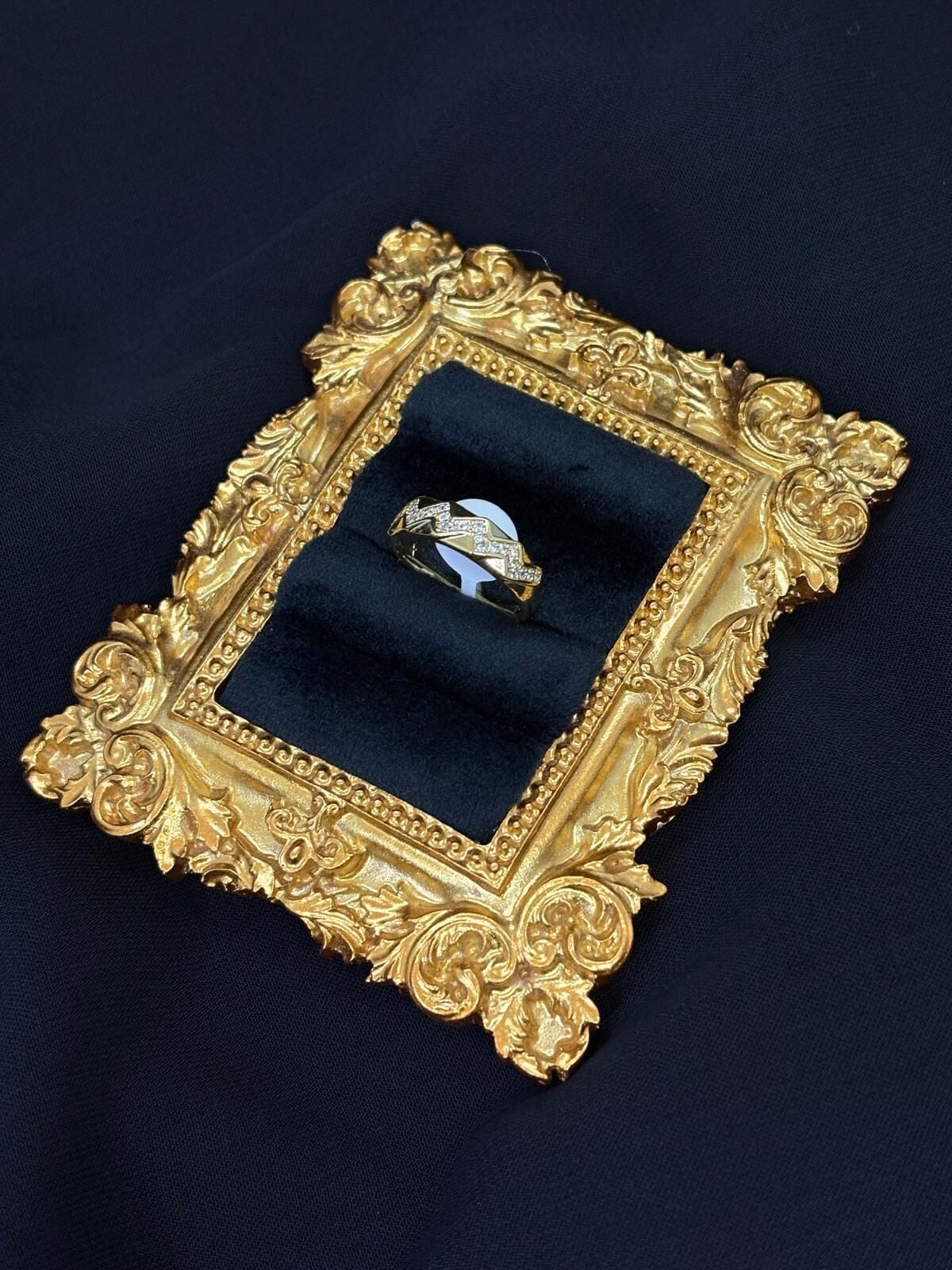 14K Gold Renk Kaplama Xuping 3 Zirkon Taşlı Yüzük