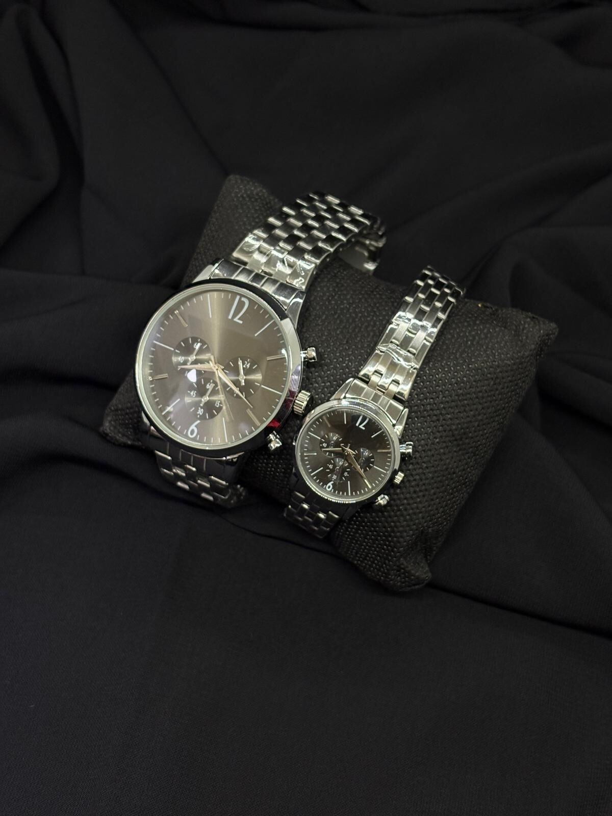 Melisa Takı & Aksesuar Çelik Gümüş Renk İçi Gri Çift Saat