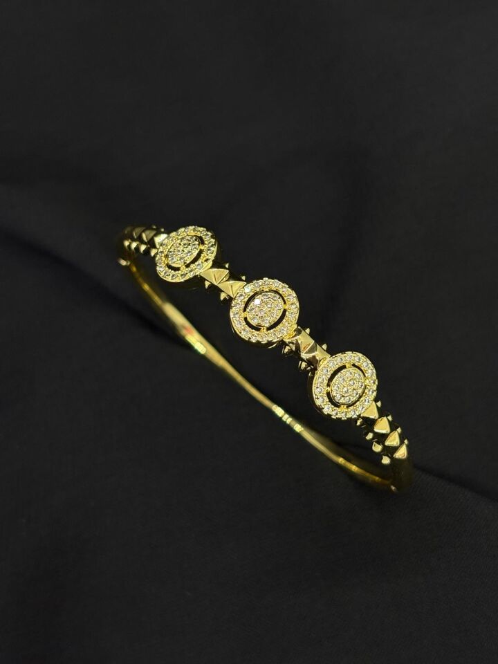 14K Gold Renk Kaplama CM Zirkon Halka Kelepçe Bileklik