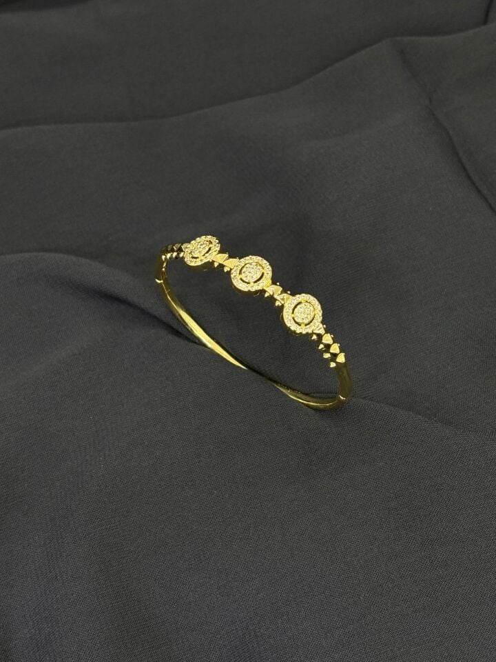 14K Gold Renk Kaplama CM Zirkon Halka Kelepçe Bileklik