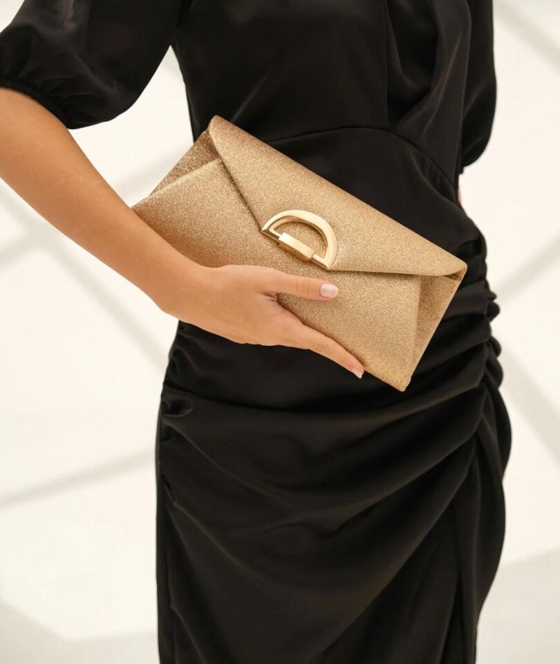 Kadın Simli Kum Abiye Çanta, Gece Çantası