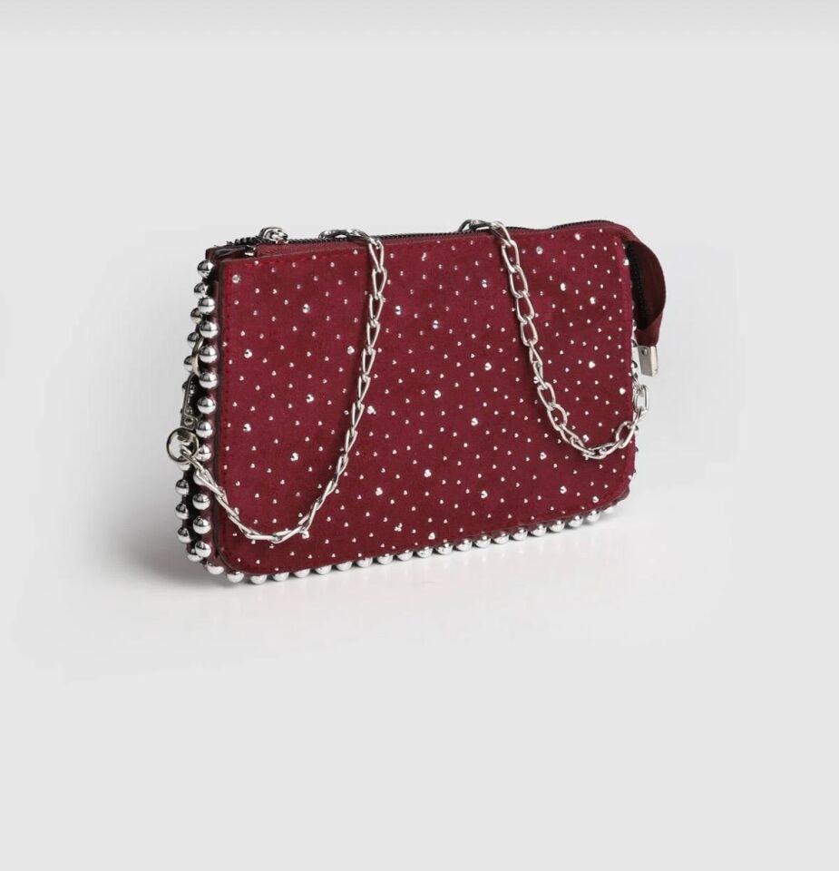 ZR Boncuk Detaylı 3 Bölmeli Askılı Çanta