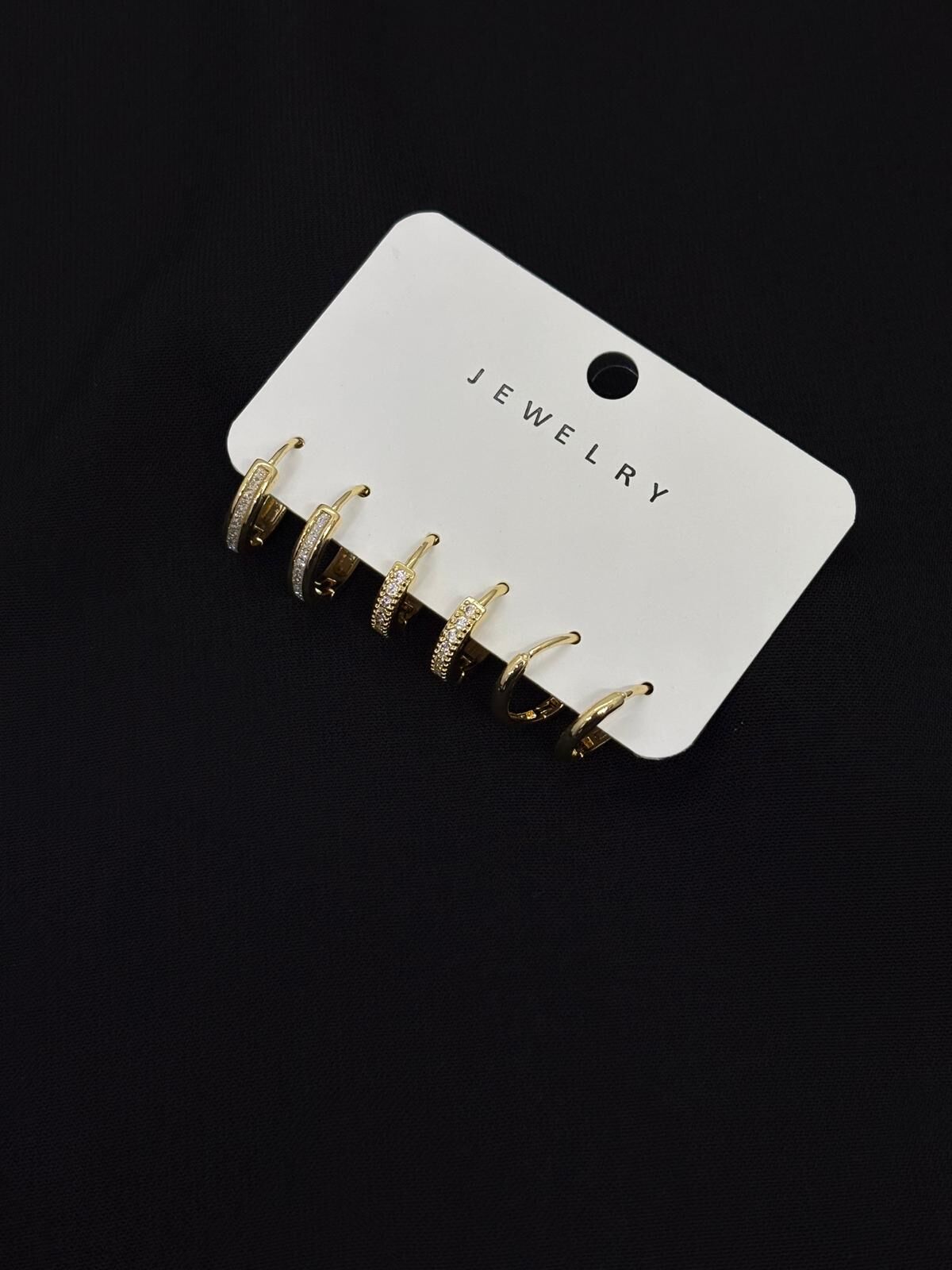 316L Çelik Jewelry Gold Renk 6lı Set Küpe