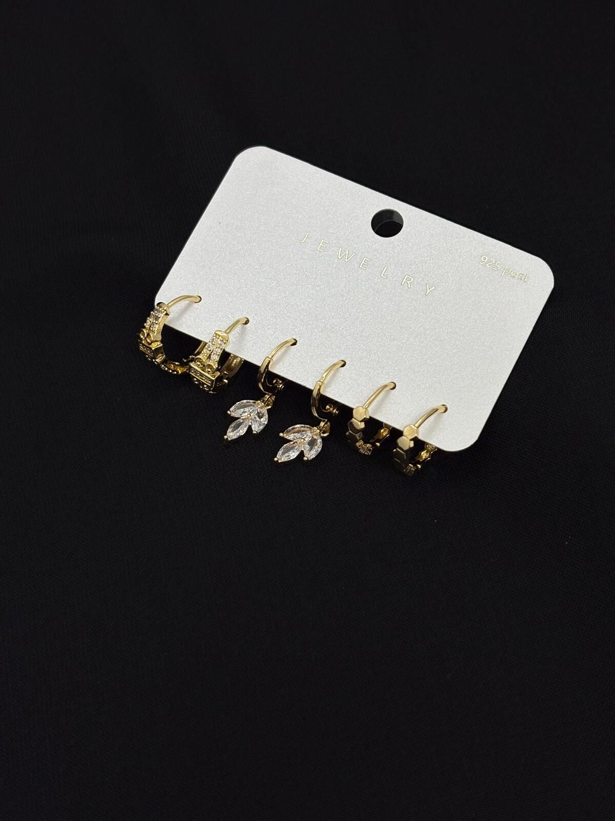 316L Çelik Jewelry Gold Renk 6lı Set Küpe