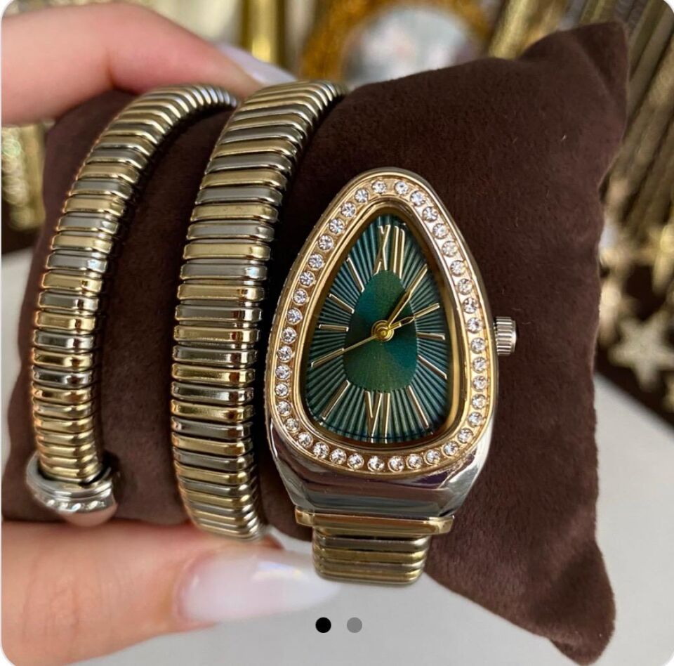 Melisa Takı & Aksesuar Çelik Gümüş - Gold Renk Yılan Saat