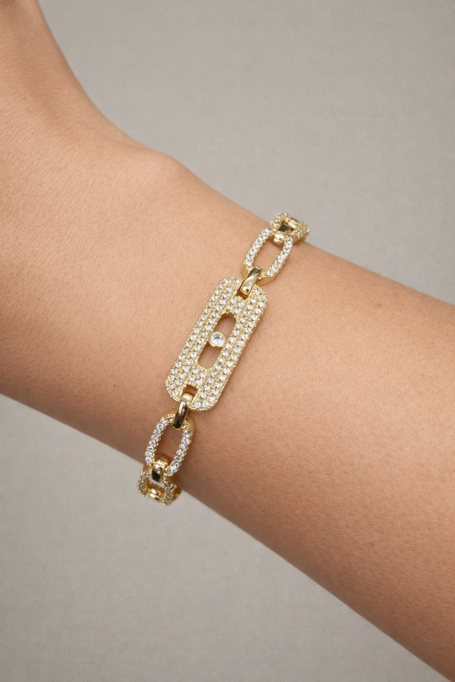 14K Gold Renk Xuping Zirkon Bileklik