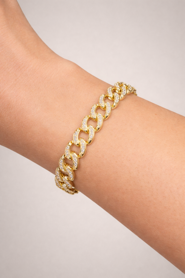 14K Gold Renk Xuping Gurmet Zirkon Bileklik