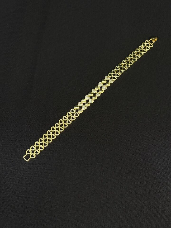 Melisa Takı & Aksesuar 14K Gold Renk Xuping Kalp Figürlü Zirkon Taşlı Bileklik