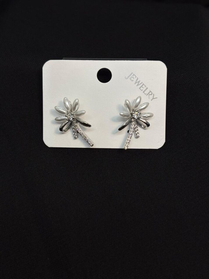 Melisa Takı & Aksesuar Jewelry Çelik Gümüş Renk Taşlı Küpe