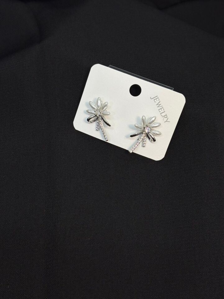 Melisa Takı & Aksesuar Jewelry Çelik Gümüş Renk Taşlı Küpe