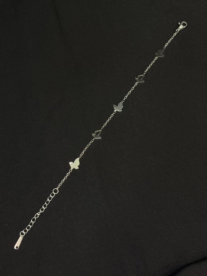 316L Çelik Gümüş Renk Kelebek Bileklik