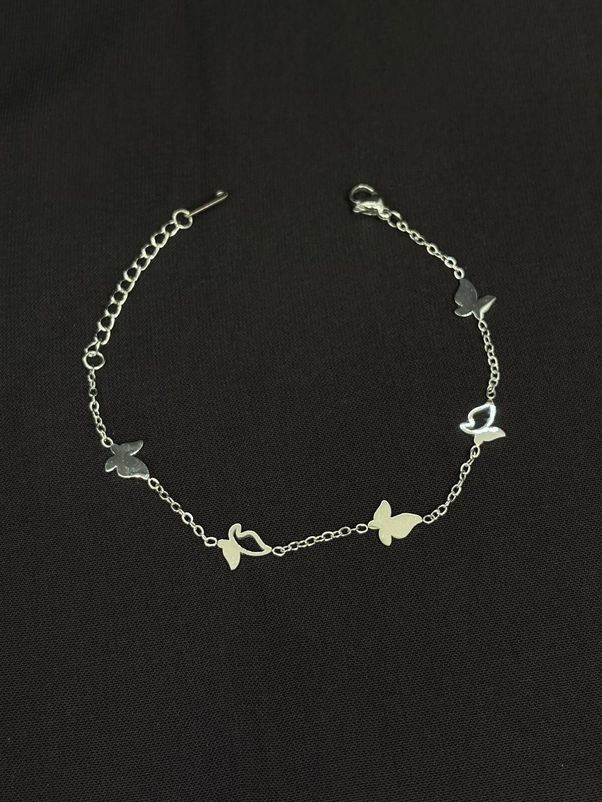 316L Çelik Gümüş Renk Kelebek Bileklik