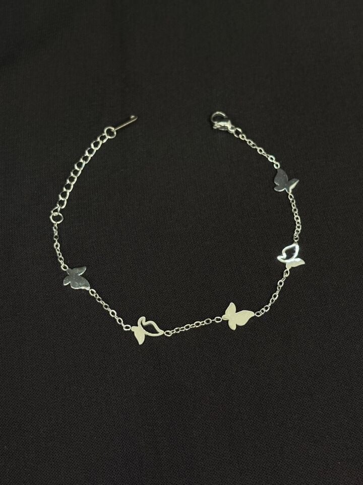 316L Çelik Gümüş Renk Kelebek Bileklik