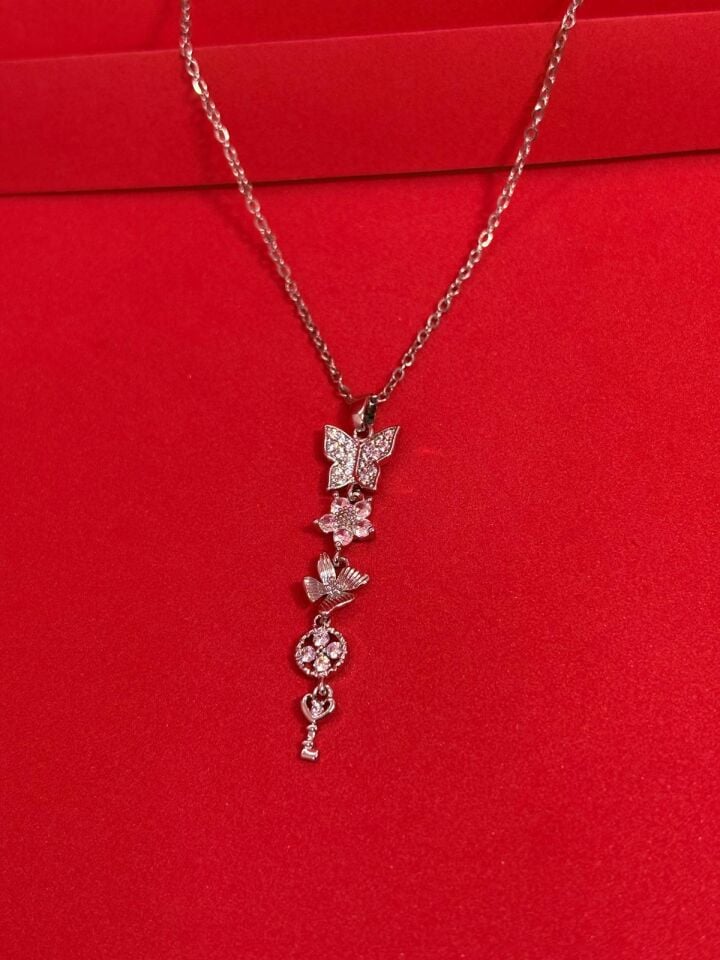 Melisa Takı & Aksesuar 316L Çelik Gümüş Renk Y Kolye