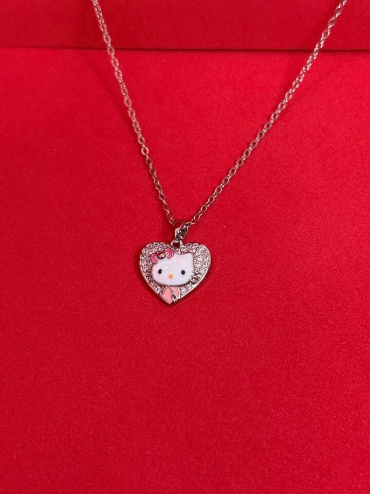 Melisa Takı & Aksesuar 316L Çelik Gümüş Renk Hello Kitty Kolye