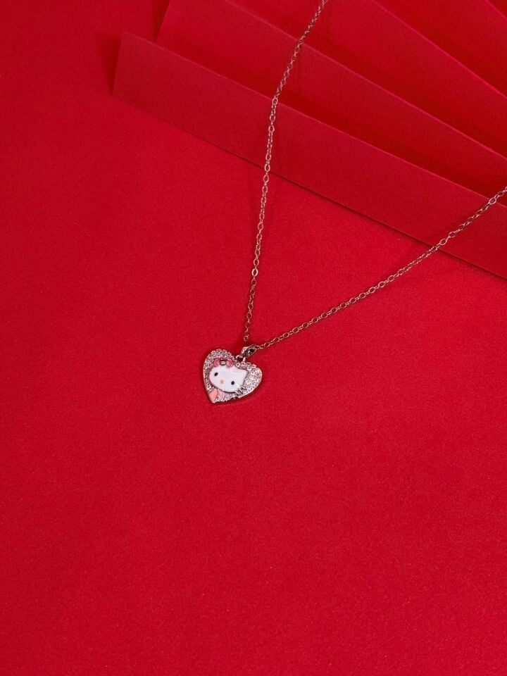 Melisa Takı & Aksesuar 316L Çelik Gümüş Renk Hello Kitty Kolye