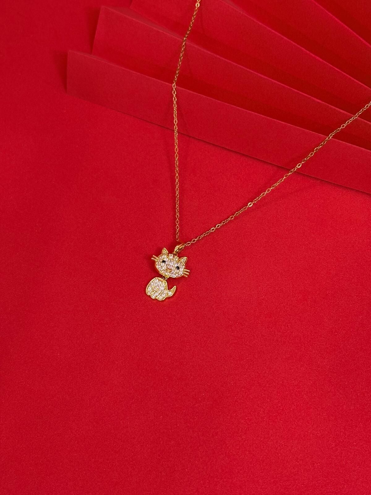 Melisa Takı & Aksesuar 316L Çelik Gold Renk Hello Kitty Kolye