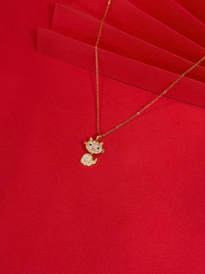 Melisa Takı & Aksesuar 316L Çelik Gold Renk Hello Kitty Kolye