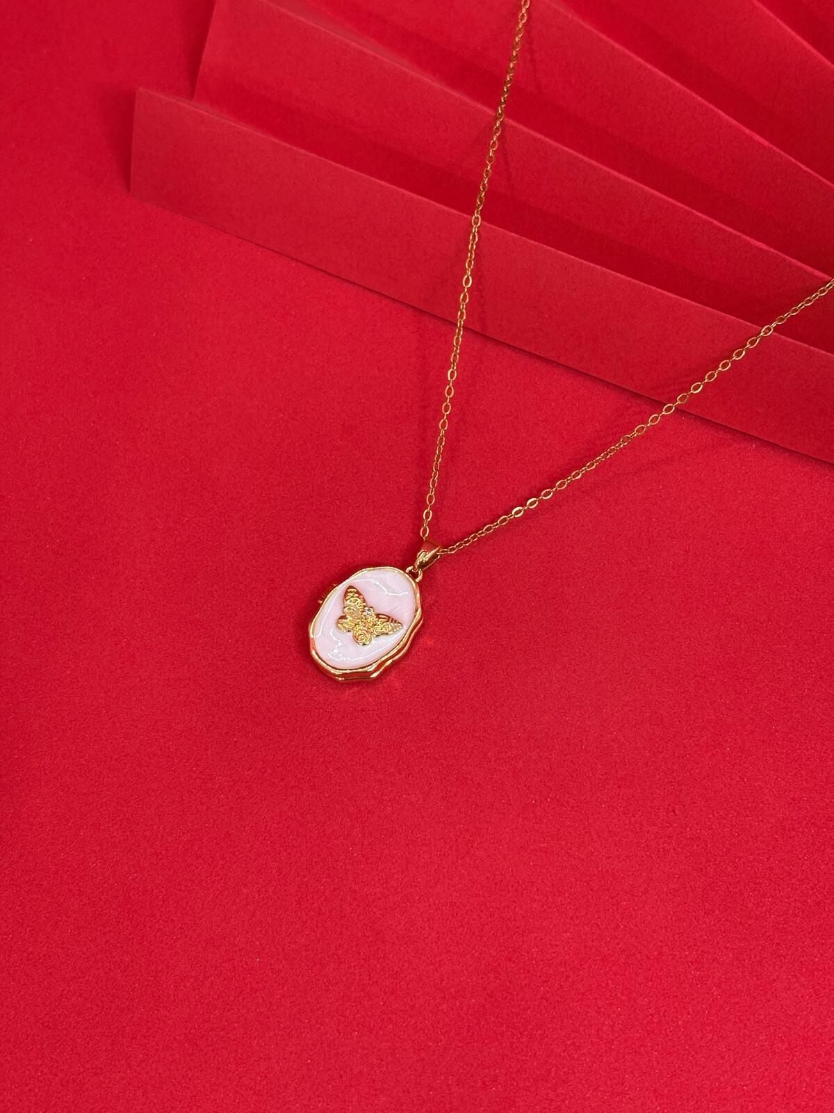 Melisa Takı & Aksesuar 316L Çelik Gold Renk Açılır Resimli Kolye