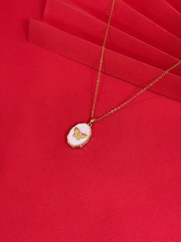 Melisa Takı & Aksesuar 316L Çelik Gold Renk Açılır Resimli Kolye