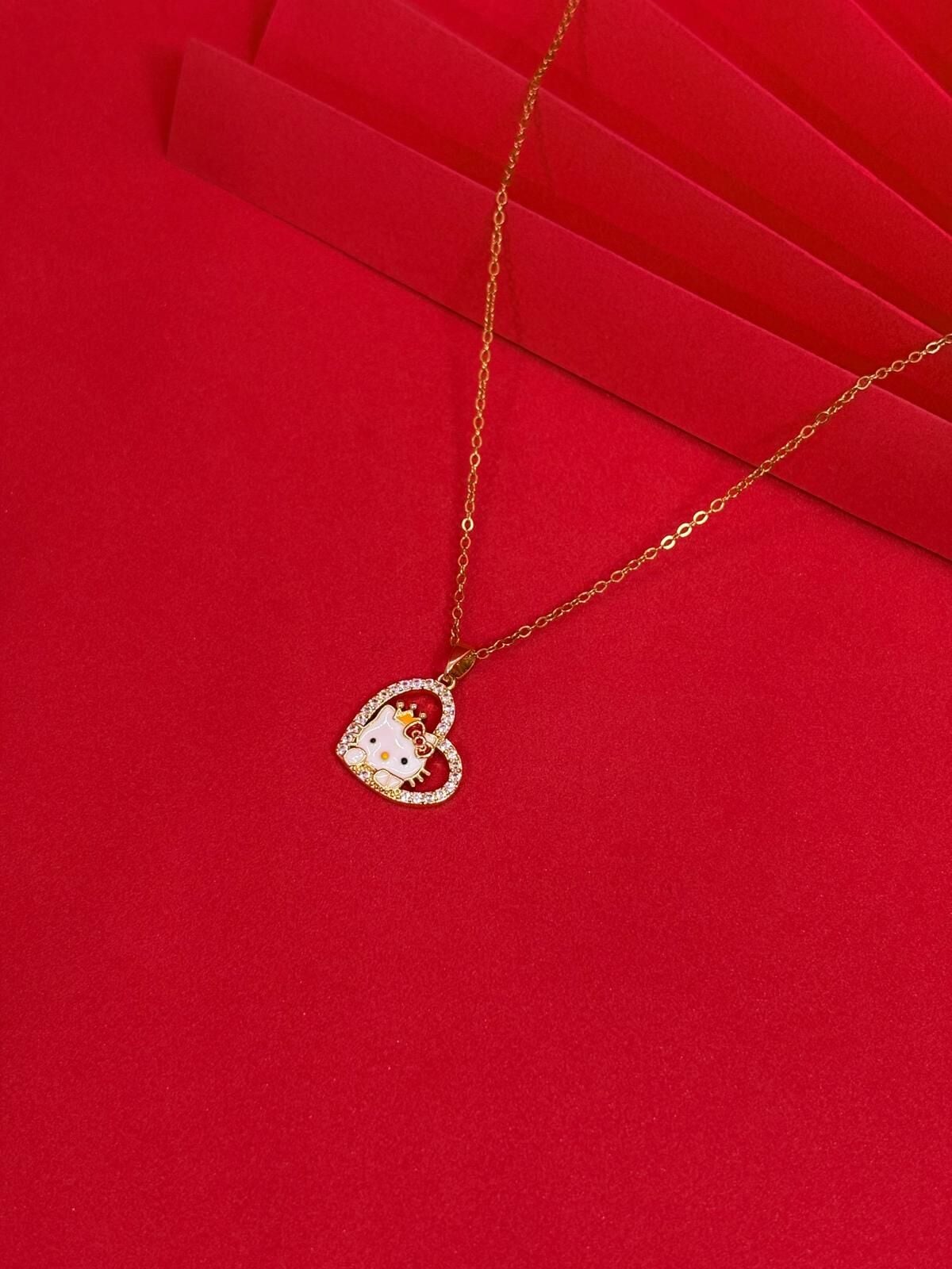 Melisa Takı & Aksesuar 316L Çelik Gold Renk Hello Kitty Kolye