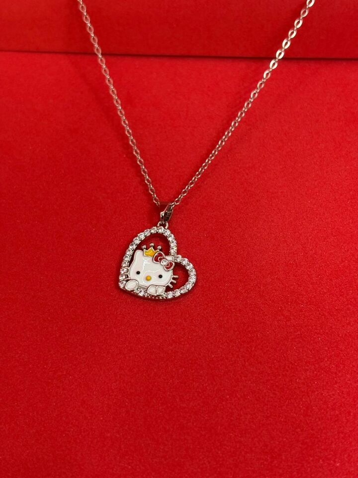 Melisa Takı & Aksesuar 316L Çelik Gümüş Renk Hello Kitty Kolye