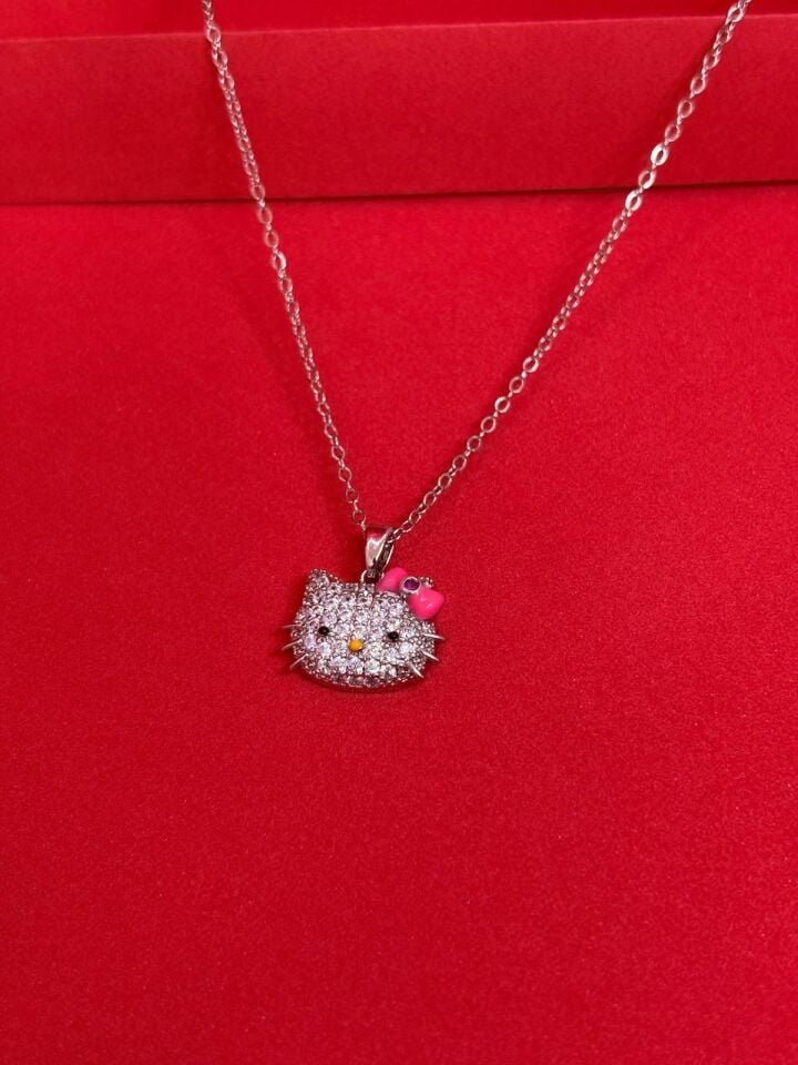 Melisa Takı & Aksesuar 316L Çelik Gümüş Renk Hello Kitty Kolye