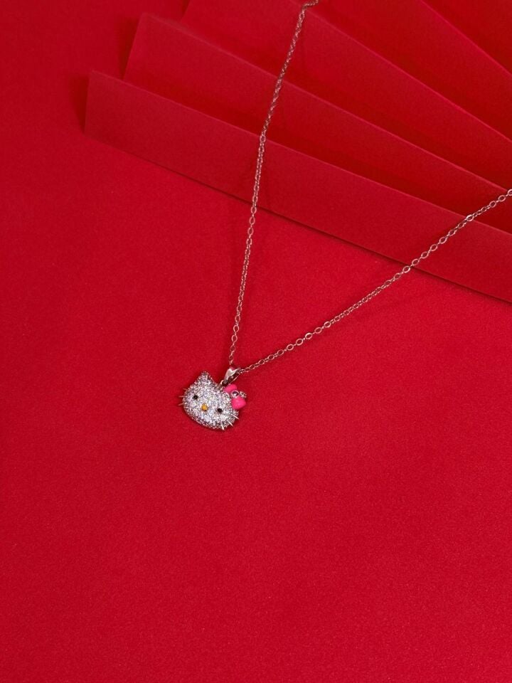 Melisa Takı & Aksesuar 316L Çelik Gümüş Renk Hello Kitty Kolye