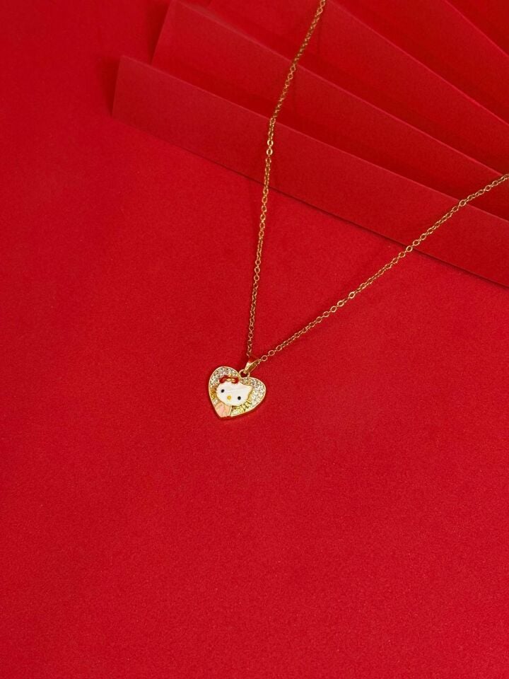 Melisa Takı & Aksesuar 316L Çelik Gold Renk Hello Kitty Kolye