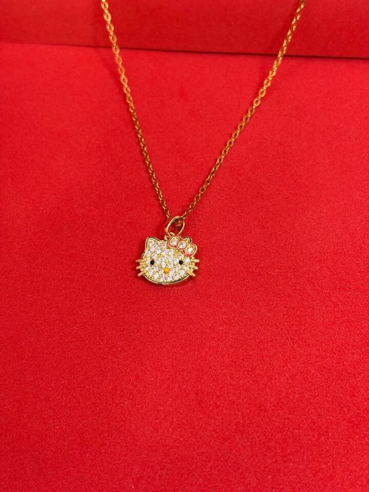 Melisa Takı & Aksesuar 316L Çelik Gold Renk Hello Kitty Kolye