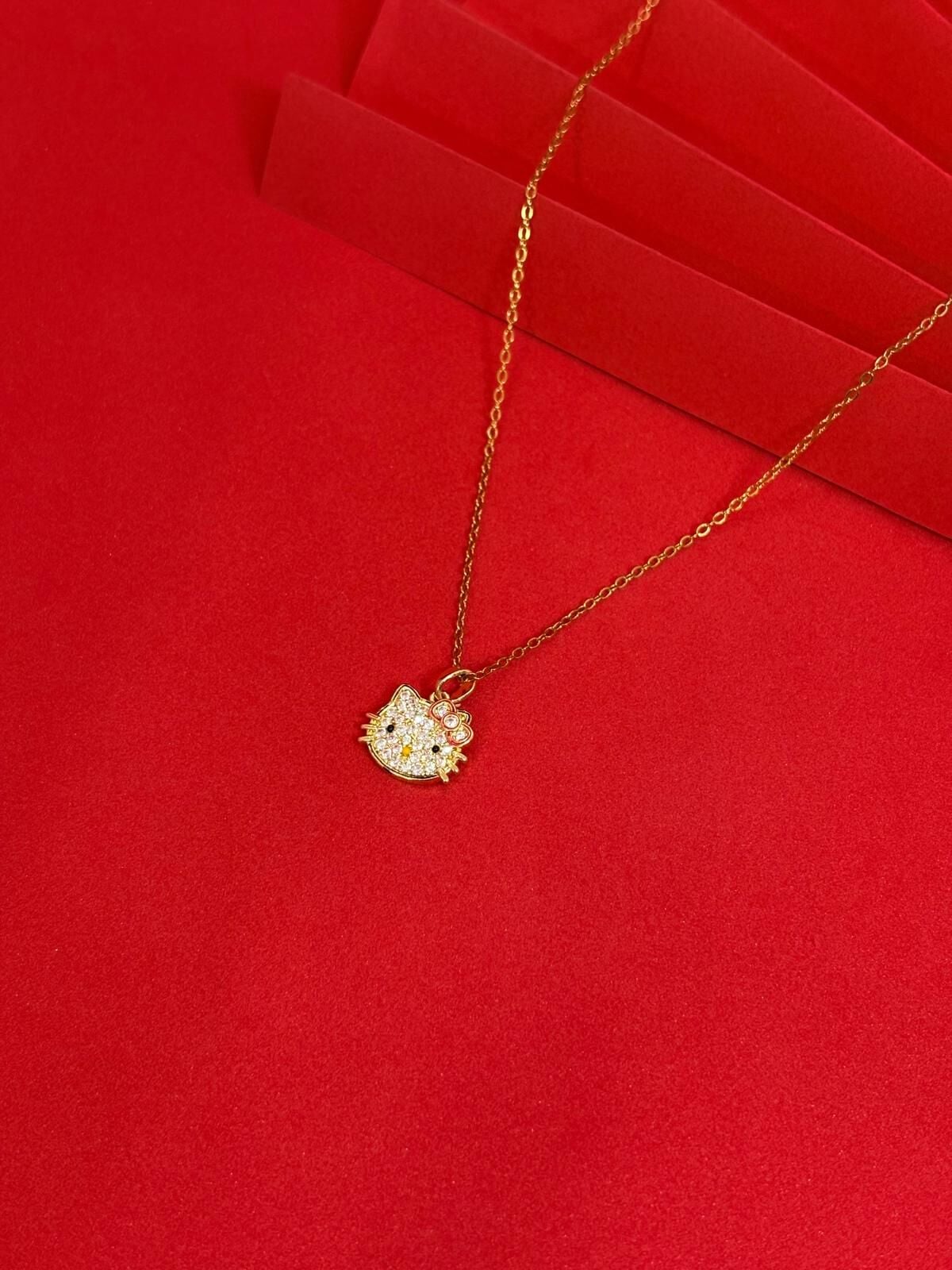 Melisa Takı & Aksesuar 316L Çelik Gold Renk Hello Kitty Kolye