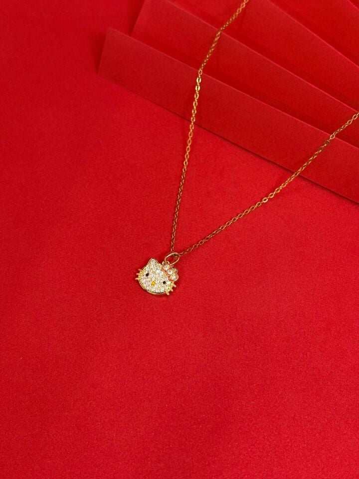 Melisa Takı & Aksesuar 316L Çelik Gold Renk Hello Kitty Kolye