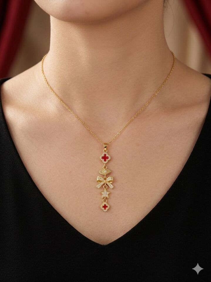 Melisa Takı & Aksesuar 316L Çelik Gold Renk Y Kolye