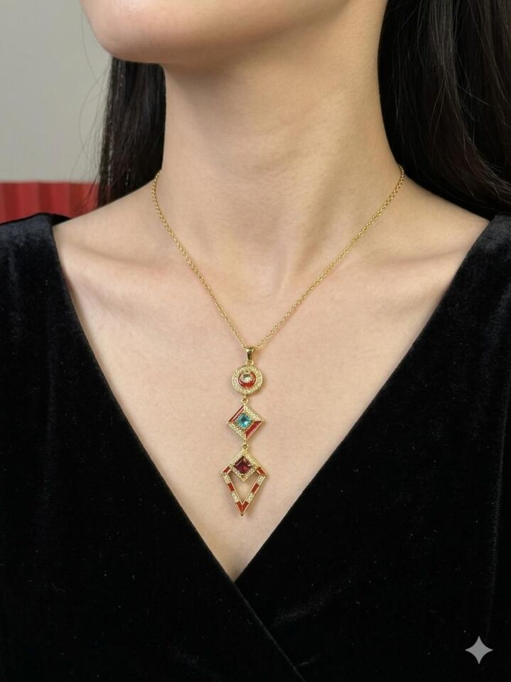 Melisa Takı & Aksesuar 316L Çelik Gold Renk Y Kolye