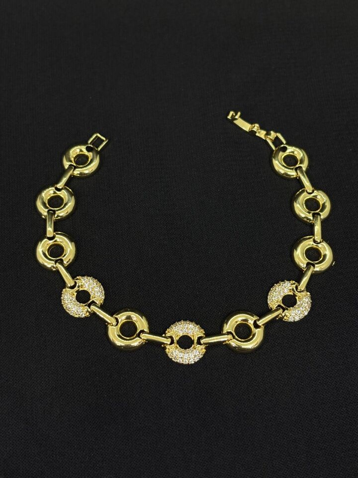 Melisa Takı & Aksesuar 14K Gold Renk Xuping  Halka Zirkon Taşlı Bileklik