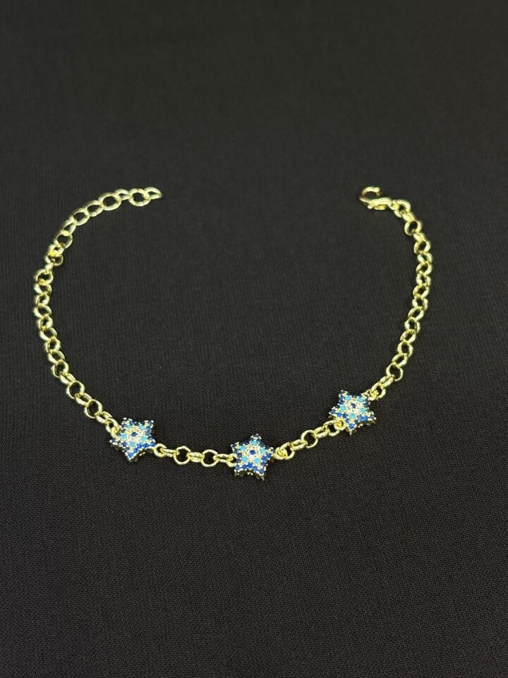 Melisa Takı & Aksesuar 14K Gold Renk Xuping Yıldız Nazar Taşlı Bileklik 21cm